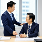 Business Consulting Scenario**

"A professional Keiei Shidoin (経営指導士, management consultant) in a modern, bright office, fully clothed in appropriate business attire, advising a small business owner at a clean, organized desk. Focus on collaboration and problem-solving. Safe for work, professional, perfect anatomy, correct proportions, natural pose."

**