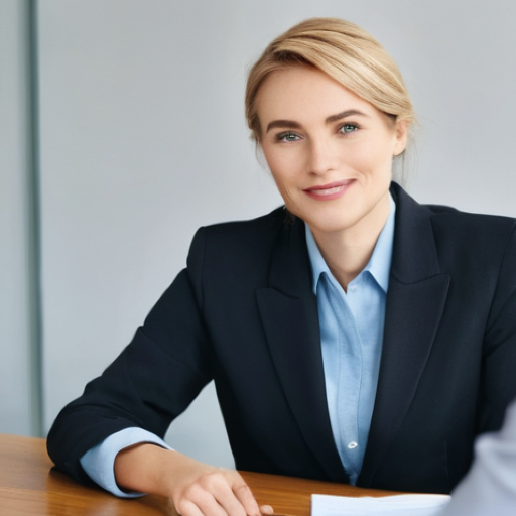 경영지도사와 고객 신뢰 구축 방법 - **Prompt:** A professional and empathetic business consultant, a kind-faced woman in a tailored blaz...