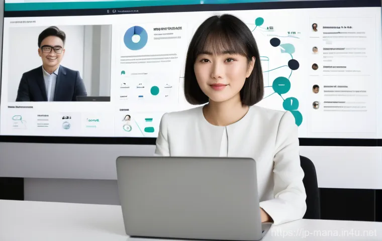 경영지도사와 디지털 마케팅 전략 - **Prompt:** A bright, optimistic image of a female Japanese SME owner in her late 30s to early 40s, ...