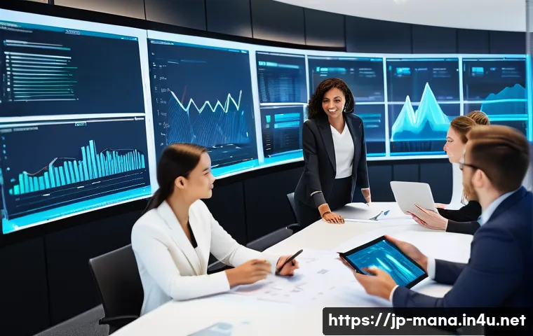 경영지도사 자격증의 장점과 활용 - **Digital Transformation Leadership:**
    A dynamic, high-angle shot in a modern, brightly lit offi...