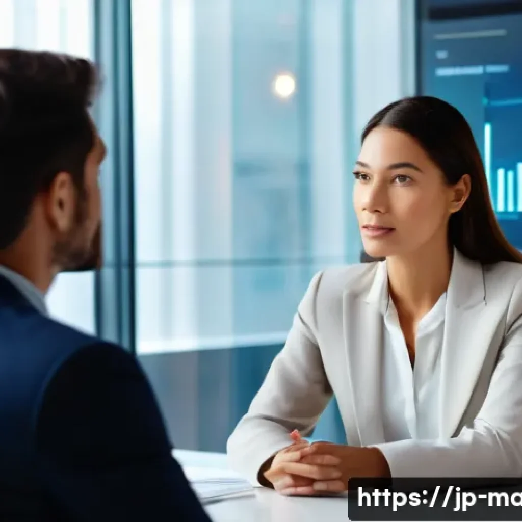 경영지도사의 하루 일과 - **Prompt:** A compassionate female business consultant, dressed in a smart yet approachable business...