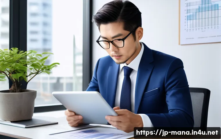 경영지도사와 사업계획서 작성 방법 - A modern Japanese entrepreneur in a stylish office setting, thoughtfully reviewing a business plan o...