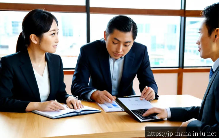 경영지도사와 중소기업 경영 전략 성공 사례 - Photorealistic Japanese small business strategy meeting, experienced management consultant in a smar...